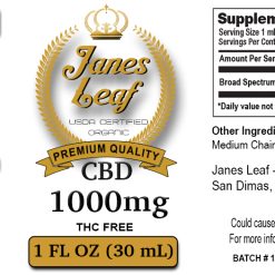 Janes Leaf CBD 1000mg THC Free